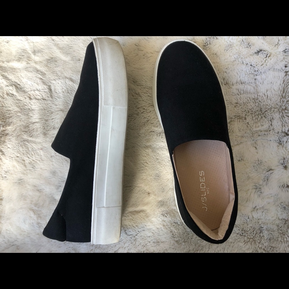 Black J slides sneakers